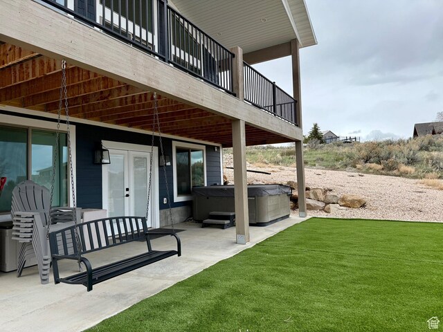 2774 S Chukar Dr, Garden City, UT 84028 - view of patio / terrace featuring a hot tub