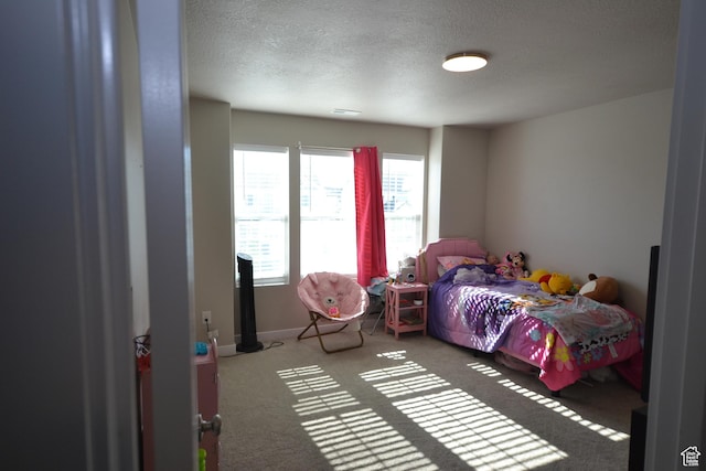 5745 N Gray Hawk Dr, Stansbury Park, UT 84074 - bedroom featuring multiple windows, carpet floors, and a textured ceiling