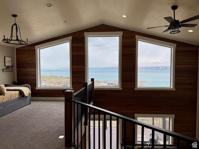 660 N Cambry Dr, Garden City, UT 84028 - interior space with wood walls and lofted ceiling