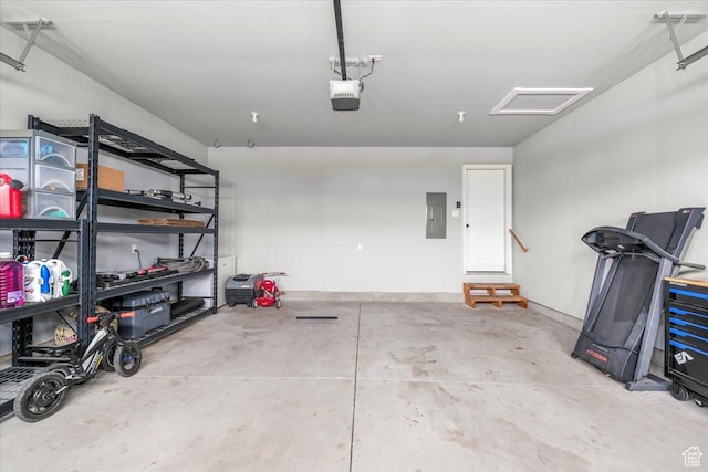 591 S Lakeside Dr, Franklin, ID 83237 - garage featuring a garage door opener and electric panel
