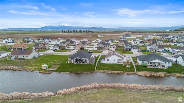 591 S Lakeside Dr, Franklin, ID 83237 - bird's eye view with a residential view and a water and mountain view