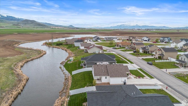 591 S Lakeside Dr, Franklin, ID 83237 - aerial view featuring a residential view and a water and mountain view