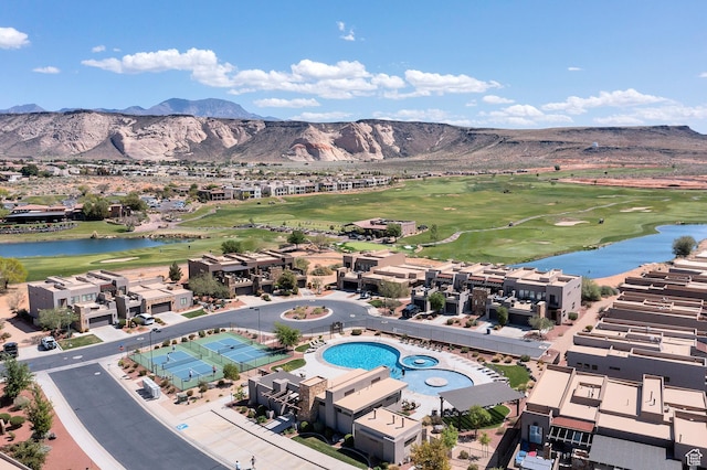 1677 W Escapes Dr Unit 103, St George, UT 84770 - bird's eye view with a water and mountain view and golf course view