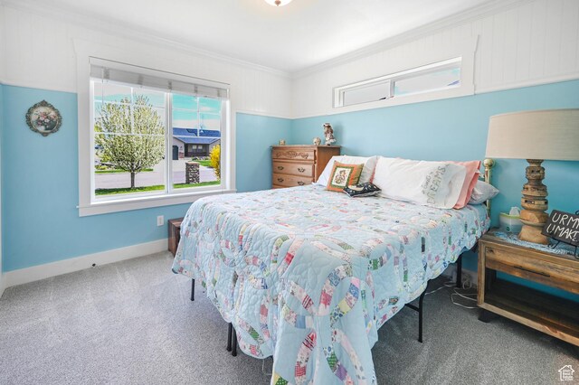 633 N 800 E, Wellsville, UT 84339 - carpeted bedroom featuring baseboards and ornamental molding