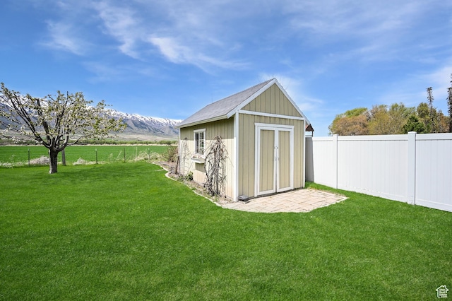 633 N 800 E, Wellsville, UT 84339 - view of shed with a fenced backyard and a mountain view