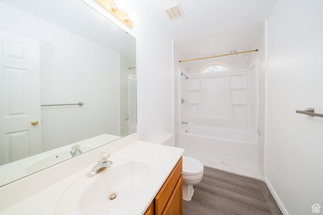 1720 N 1850 E, North Logan, UT 84341 - bathroom with shower / bath combination, visible vents, wood finished floors, vanity, and toilet