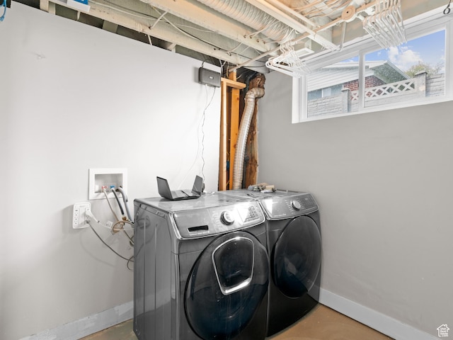 3084 W 3875 S, West Valley City, UT 84119 - laundry area featuring separate washer and dryer, laundry area, and baseboards