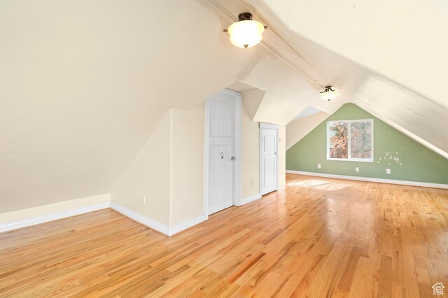 394 W 100 N, Mount Pleasant, UT 84647 - bonus room featuring baseboards, lofted ceiling, and wood finished floors