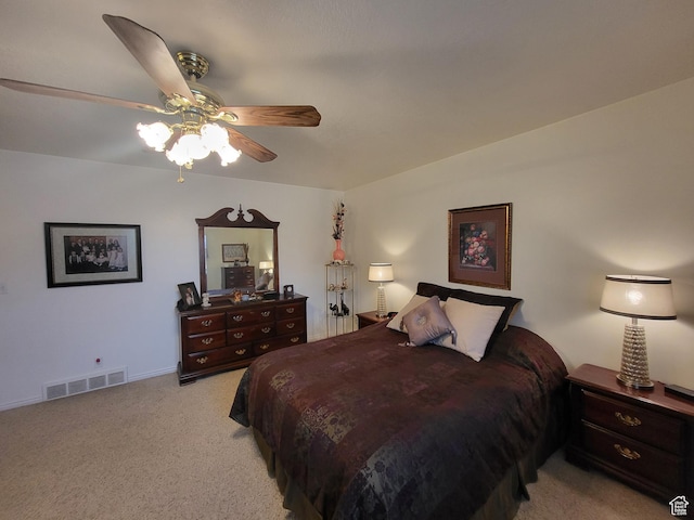 529 S 120 E, Smithfield, UT 84335 - bedroom featuring light colored carpet, a ceiling fan, visible vents, and baseboards