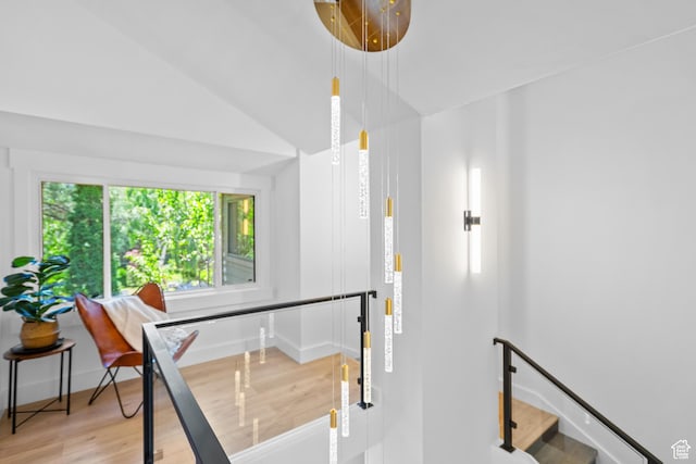 4758 S Ichabod St, Holladay, UT 84117 - stairs with wood finished floors and vaulted ceiling