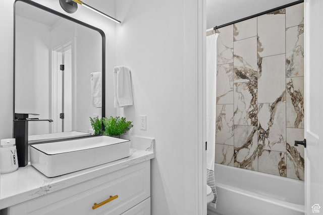 4758 S Ichabod St, Holladay, UT 84117 - bathroom with vanity and shower / tub combo with curtain