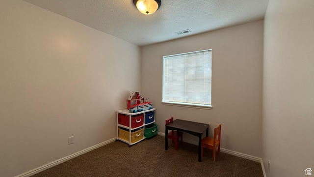 1069 N Independence Ave, Provo, UT 84604 - game room featuring dark carpet, a textured ceiling, and baseboards