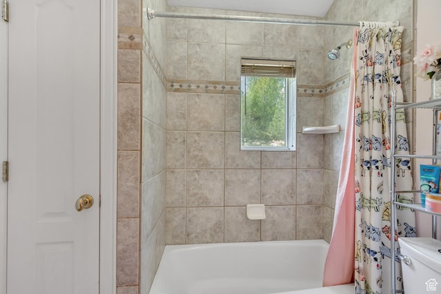 11362 Palisade View Dr, South Jordan, UT 84095 - bathroom with toilet and shower / bathtub combination with curtain