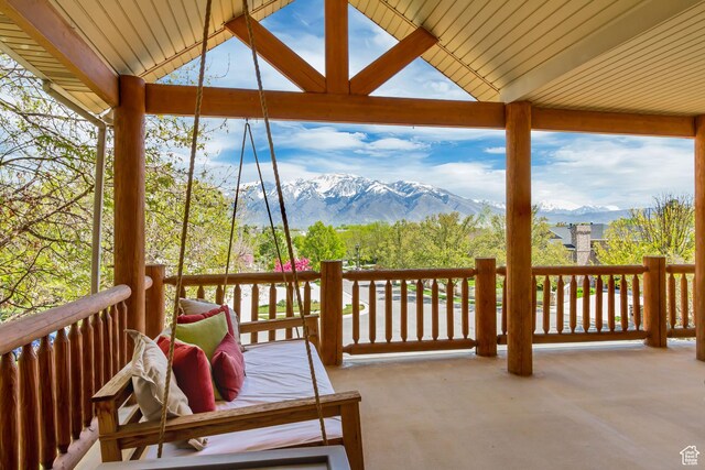 11362 Palisade View Dr, South Jordan, UT 84095 - wooden terrace with a mountain view