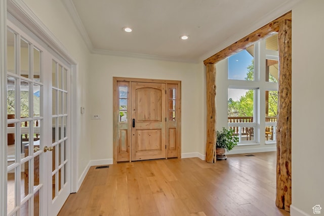 11362 Palisade View Dr, South Jordan, UT 84095 - entrance foyer featuring a wealth of natural light, french doors, and light wood-style flooring