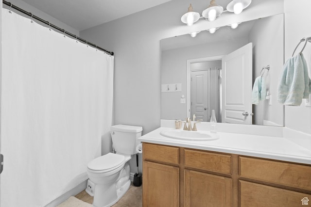 10751 S Pine Shadow Rd W, South Jordan, UT 84009 - full bathroom featuring vanity, toilet, and tile patterned floors