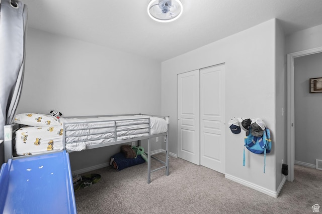 10751 S Pine Shadow Rd W, South Jordan, UT 84009 - bedroom featuring carpet, a closet, and baseboards