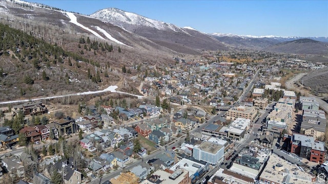 aerial view featuring a mountain view