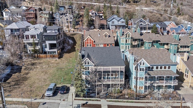 aerial view with a residential view
