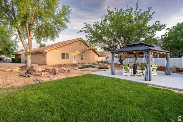 1864 S Crockett Cir, Bloomington, UT 84790 - view of yard with a gazebo, fence, and a patio area