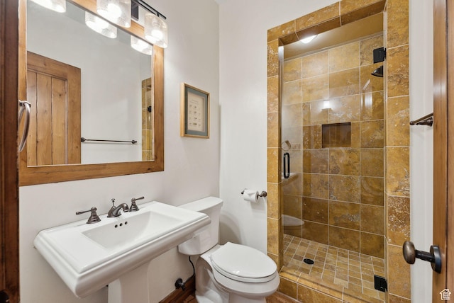 3250 E Thunderhawk Trl, Heber City, UT 84036 - full bathroom with a sink, a stall shower, and toilet