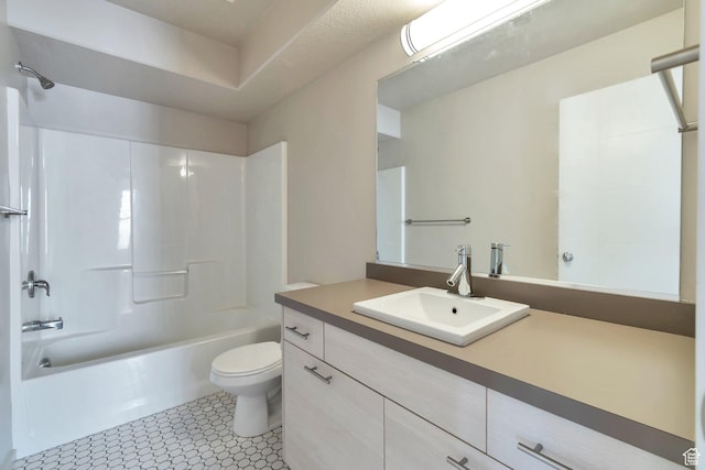 11611 S Alexandria W, South Jordan, UT 84009 - full bath featuring toilet, tile patterned floors, bathing tub / shower combination, and vanity