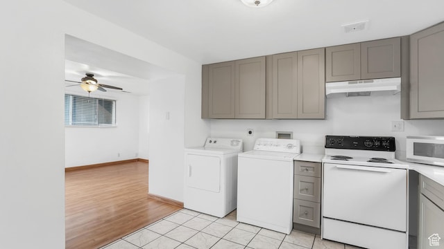 434 S 700 W Unit 4, Provo, UT 84601 - clothes washing area with laundry area, separate washer and dryer, a ceiling fan, baseboards, and visible vents
