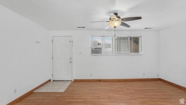 434 S 700 W Unit 4, Provo, UT 84601 - unfurnished room featuring a ceiling fan, baseboards, visible vents, and light wood-type flooring