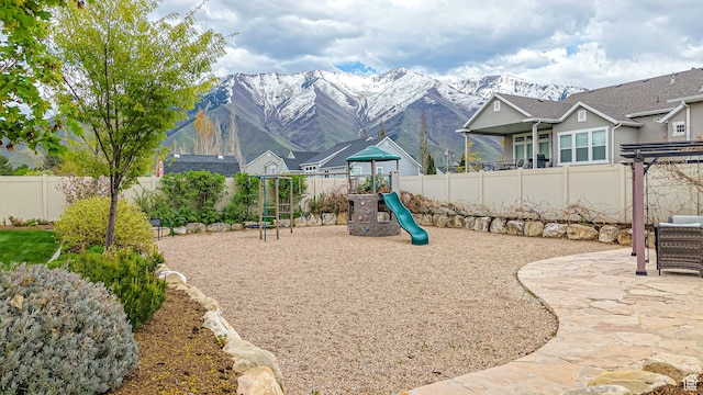 997 W 675 S, Mapleton, UT 84664 - community playground featuring fence and a mountain view