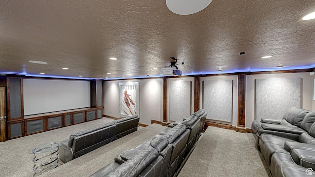997 W 675 S, Mapleton, UT 84664 - home theater with carpet flooring, recessed lighting, a textured ceiling, and baseboards