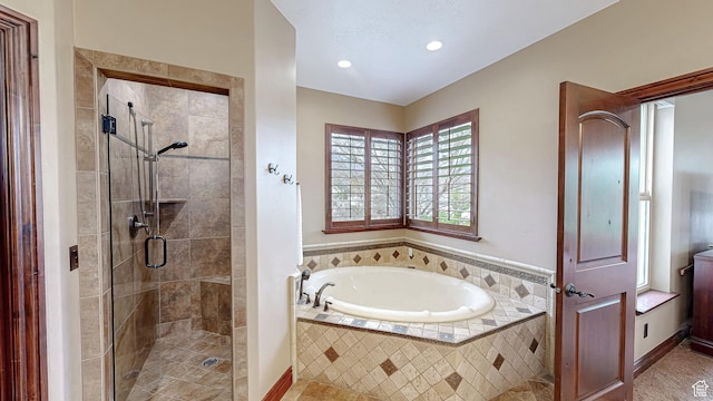 997 W 675 S, Mapleton, UT 84664 - bathroom with a shower stall, a garden tub, and recessed lighting