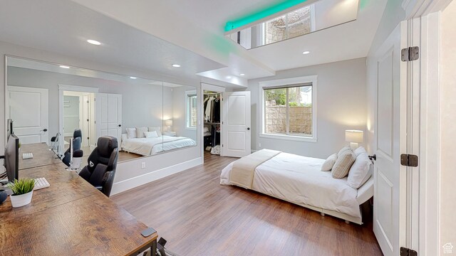997 W 675 S, Mapleton, UT 84664 - bedroom with wood finished floors, recessed lighting, baseboards, and a closet