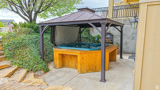 997 W 675 S, Mapleton, UT 84664 - view of patio / terrace with a gazebo and a hot tub