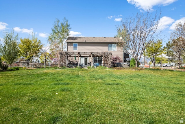 1635 W 700 S, Lehi, UT 84043 - back of property with a lawn, a pergola, and fence