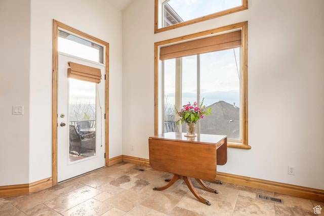 1263 E Wild Maple Ct, Draper, UT 84020 - entryway featuring baseboards, visible vents, and stone tile flooring