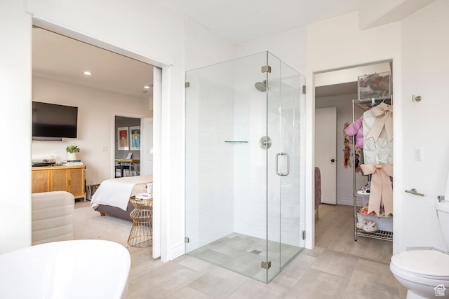 1263 E Wild Maple Ct, Draper, UT 84020 - full bathroom featuring toilet, recessed lighting, a shower stall, and ensuite bathroom