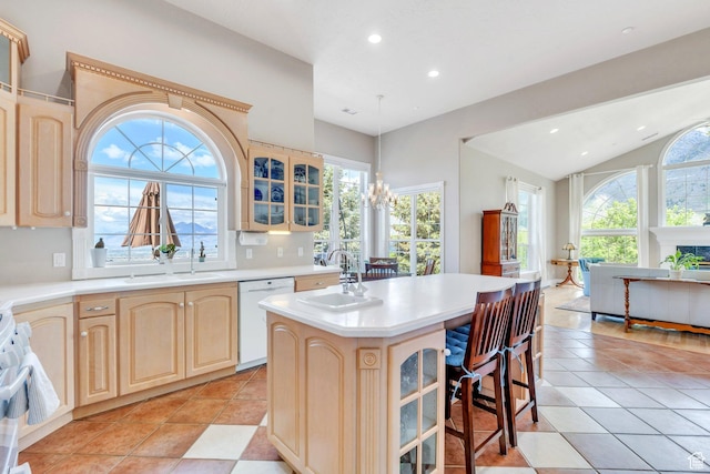 110 W Oak Cir, Woodland Hills, UT 84653 - kitchen with white dishwasher, light countertops, plenty of natural light, and a sink