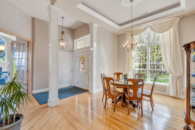 110 W Oak Cir, Woodland Hills, UT 84653 - dining space featuring baseboards, a chandelier, a wealth of natural light, and light wood-style flooring