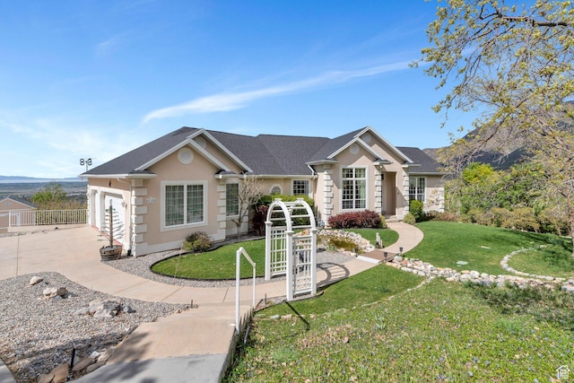 110 W Oak Cir, Woodland Hills, UT 84653 - ranch-style house featuring stucco siding, driveway, and a front lawn