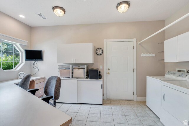 110 W Oak Cir, Woodland Hills, UT 84653 - office with independent washer and dryer, light tile patterned flooring, and visible vents