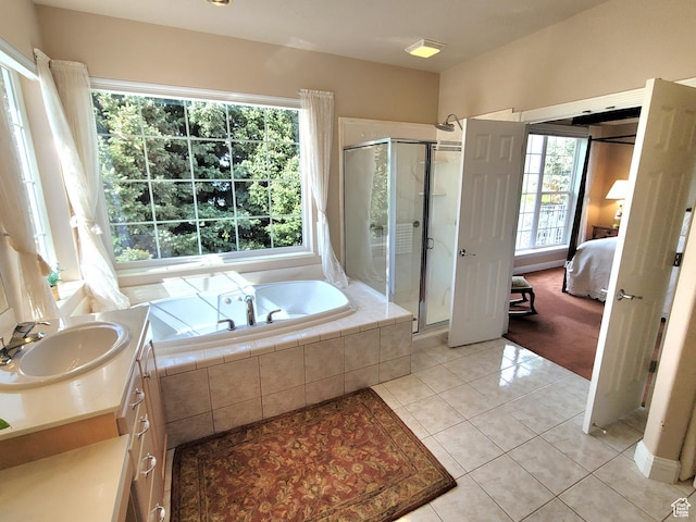110 W Oak Cir, Woodland Hills, UT 84653 - full bathroom featuring tile patterned flooring, ensuite bathroom, a stall shower, and a wealth of natural light