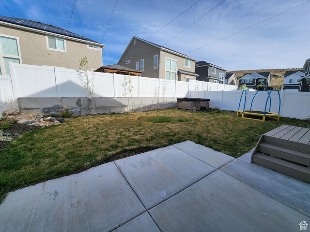 113 N Granite Park Dr, Saratoga Springs, UT 84045 - view of yard with a patio, a residential view, and a hot tub