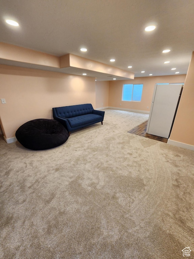 113 N Granite Park Dr, Saratoga Springs, UT 84045 - sitting room with carpet flooring, baseboards, and recessed lighting