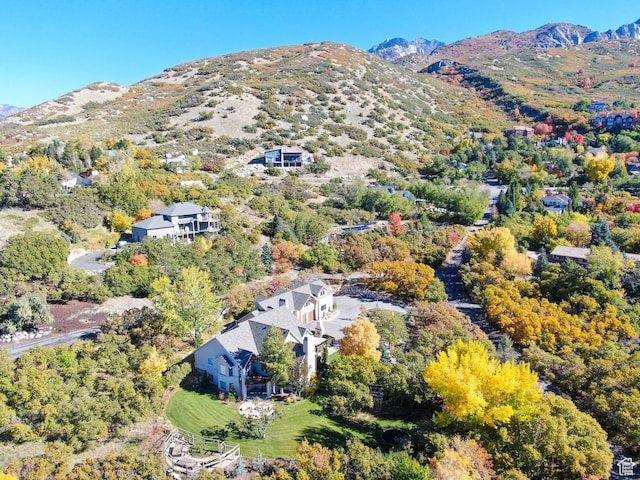bird's eye view featuring a mountain view