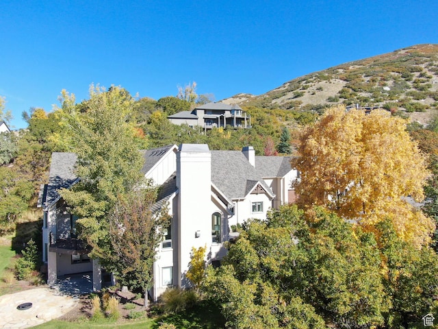 aerial view featuring a mountain view