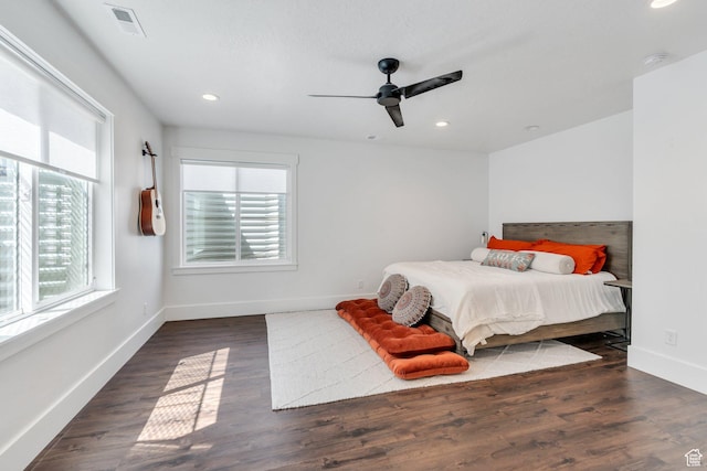 654 N 200 E, American Fork, UT 84003 - bedroom featuring baseboards, recessed lighting, wood finished floors, and visible vents