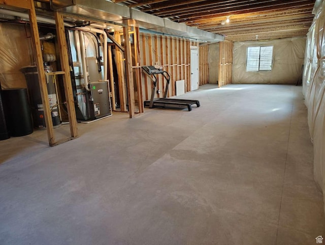 3641 W Canyon Lands Dr, Riverton, UT 84065 - basement featuring heating unit and gas water heater