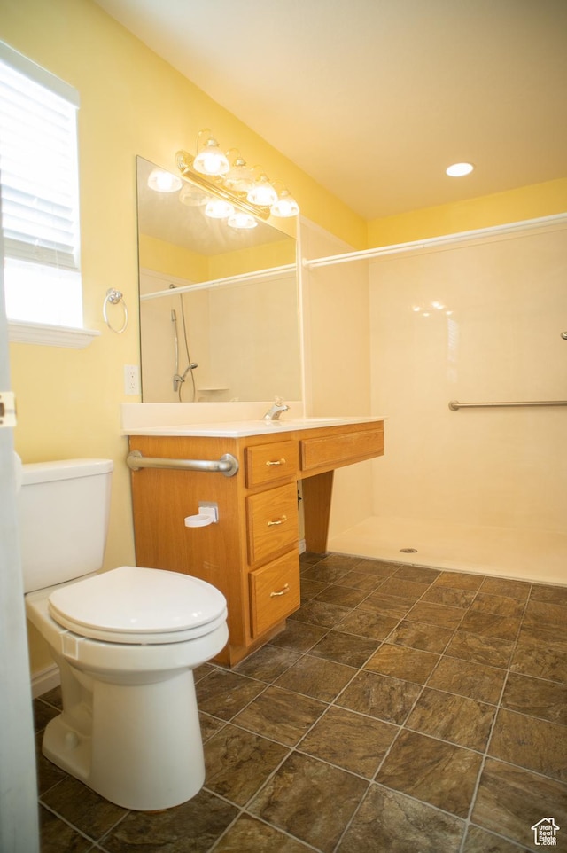 1409 S 30 E, Payson, UT 84651 - bathroom with vanity, a stall shower, and toilet