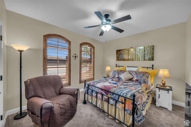 305 E 350 N, Ivins, UT 84738 - bedroom featuring baseboards, ceiling fan, and carpet