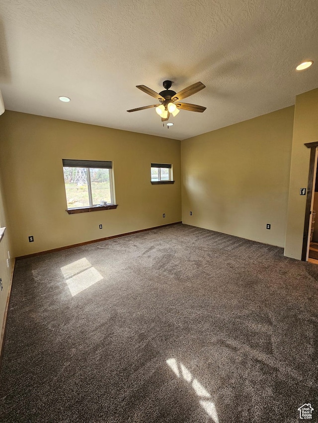 33383 W 8000 S, Duchesne, UT 84021 - spare room featuring carpet, ceiling fan, recessed lighting, and a textured ceiling